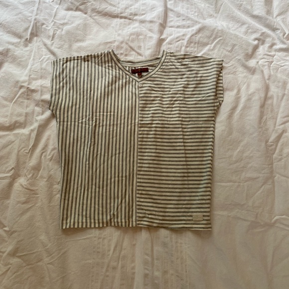 Girls large striped short sleeve tee - Picture 1 of 4